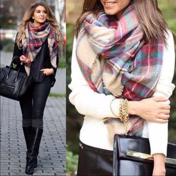 Plaid Blanket Scarf - Picture 2 of 6